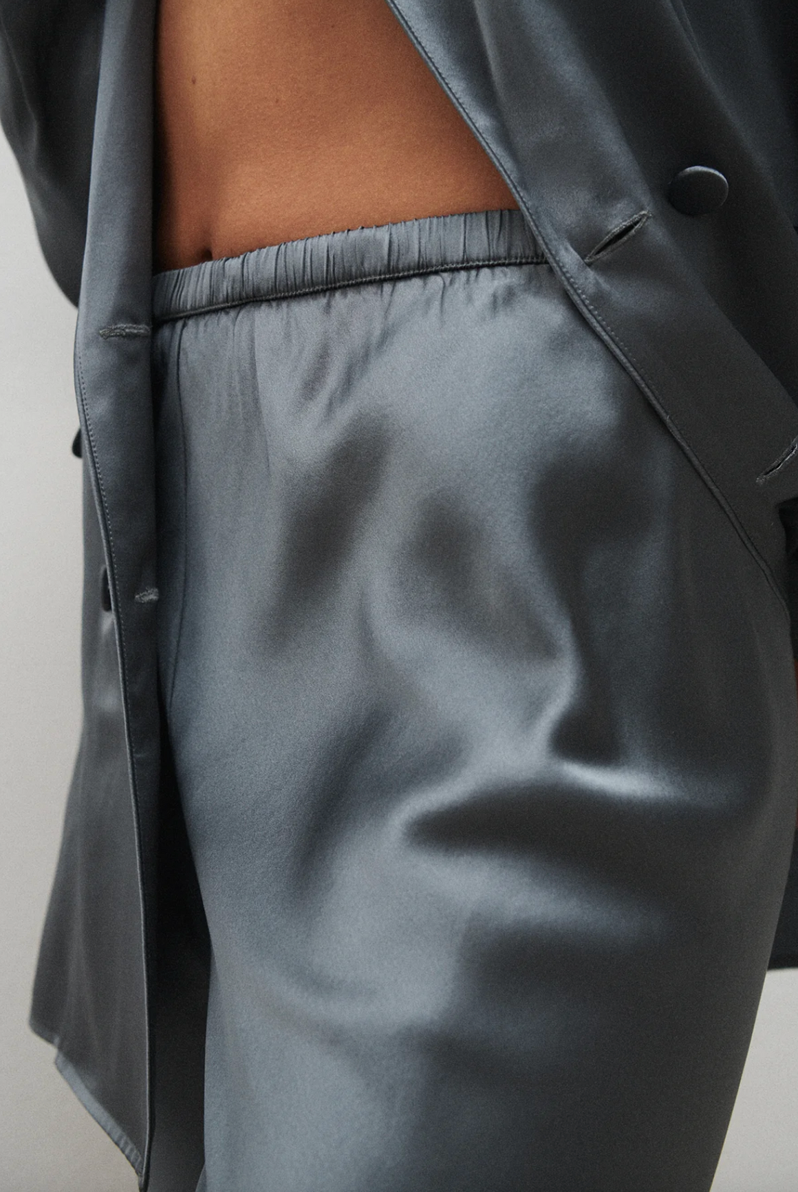 Silk Laundry Bias Cut Pants - Slate