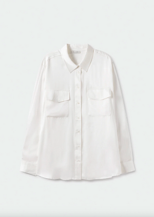 Silk Laundry Boyfriend Shirt - White