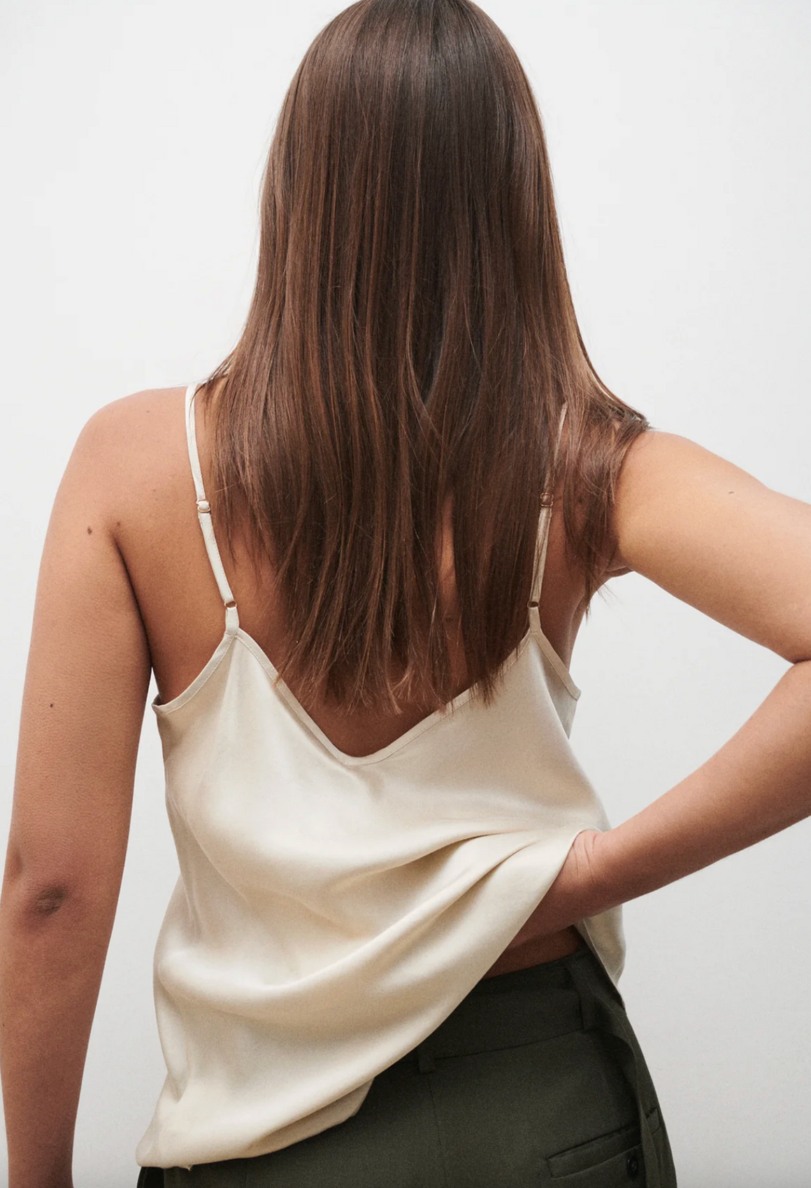 Silk Laundry Bias Cut Cami - Hazelnut