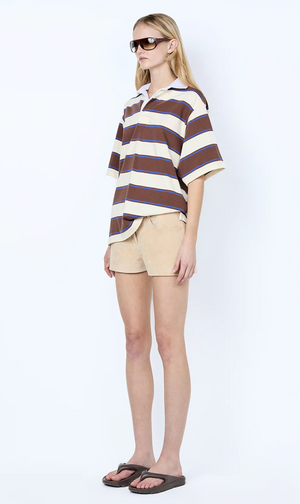 Bec and Bridge Mylo Jersey Tee - Ivory /Choc Stripe