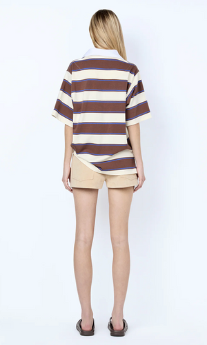 Bec and Bridge Mylo Jersey Tee - Ivory /Choc Stripe