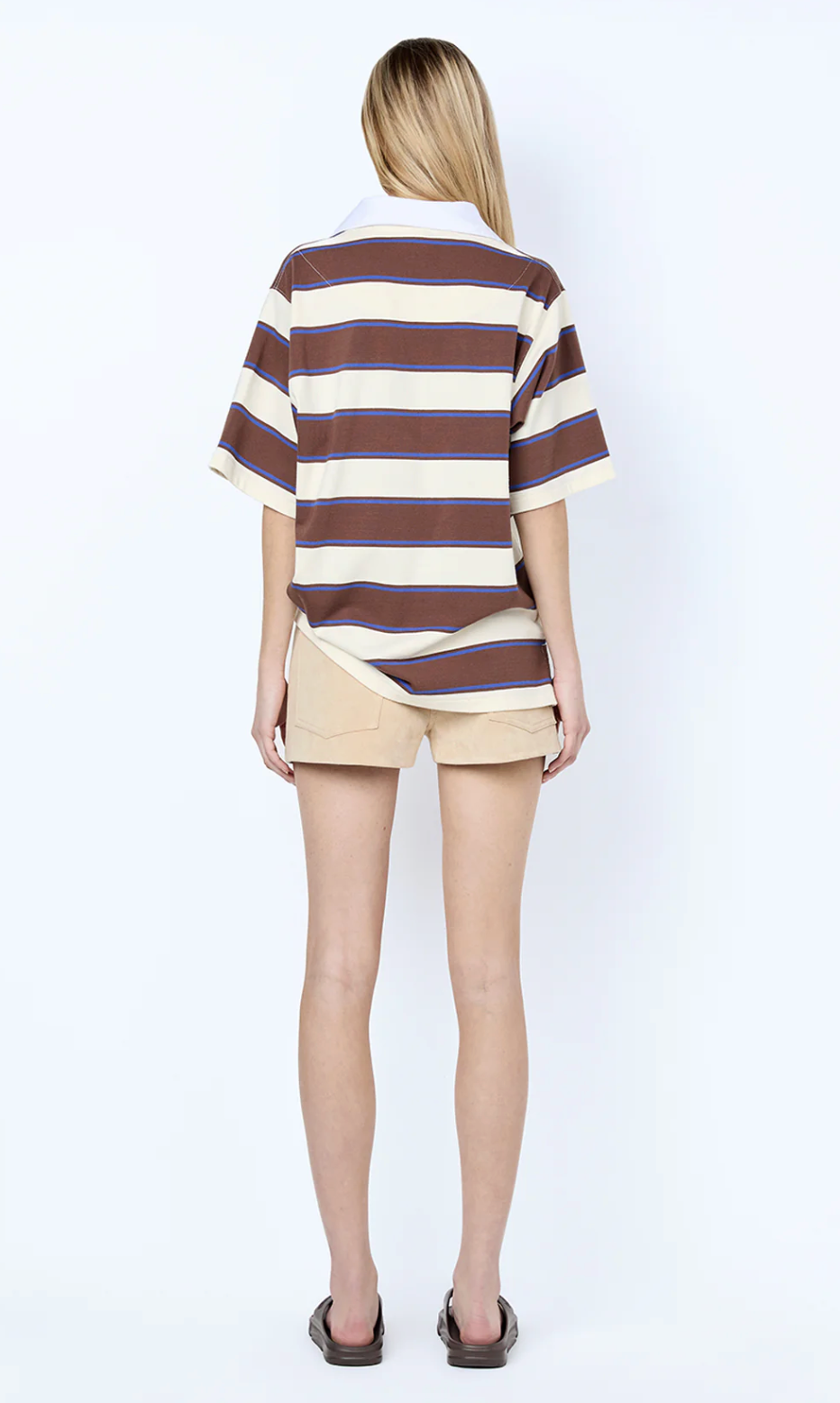 Bec and Bridge Mylo Jersey Tee - Ivory /Choc Stripe
