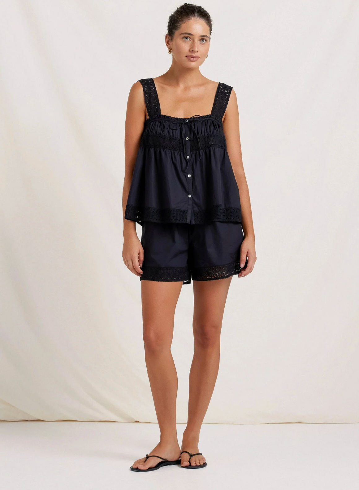 Peony Summer Cami - Noir
