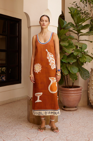 Alemais Soleil D'Amour Silk Midi Dress