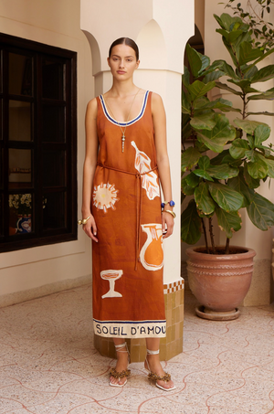 Alemais Soleil D'Amour Silk Midi Dress