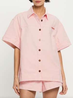 Kivari Marla Denim Shirt - Soft Pink