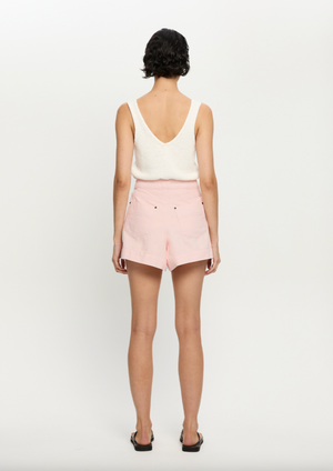 Kivari Celene Denim Short - Soft Pink