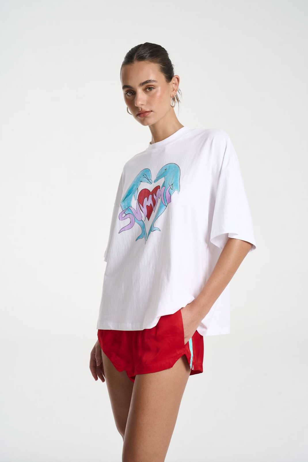 Summi Summi I Heart Dolphins Tee - White