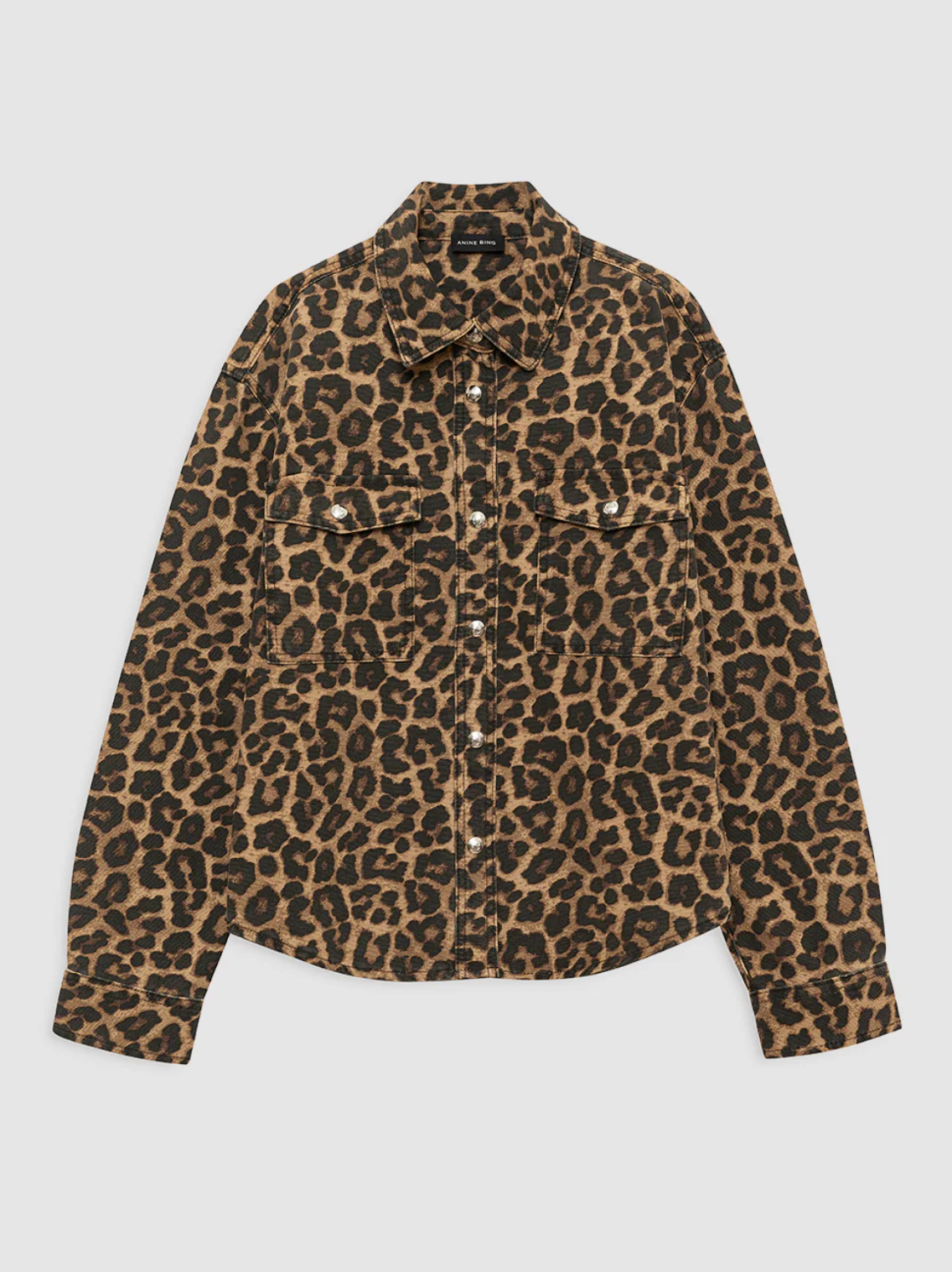 Anine Bing Paxton Shirt - Black and Brown Leopard