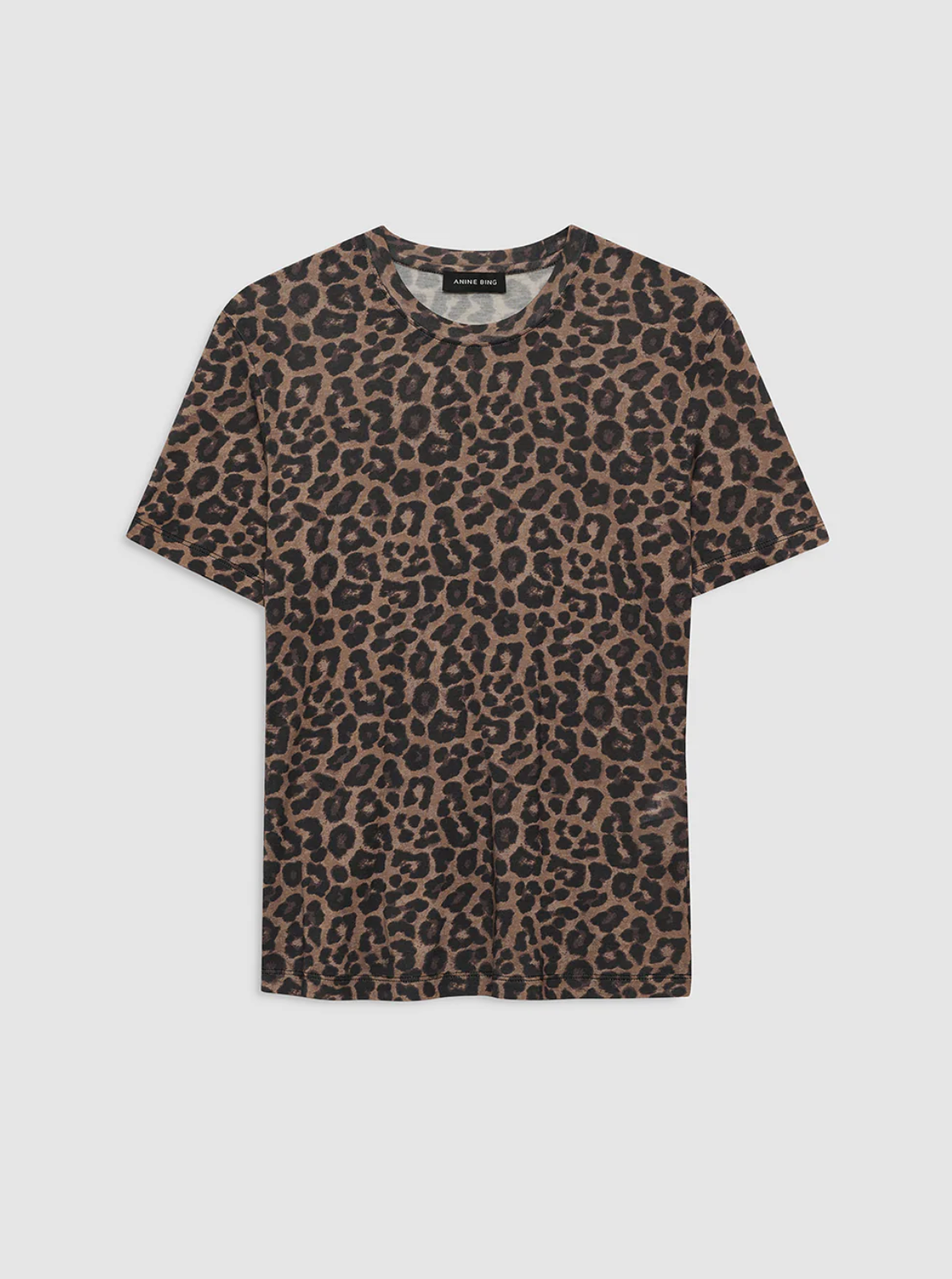Anine Bing Sylvie Tee - Black and Brown Leopard
