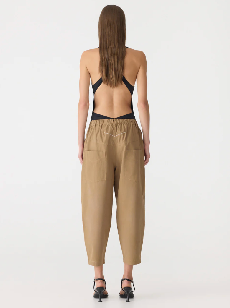 Bassike Crushed Cotton Summer Pant - Dark Tan