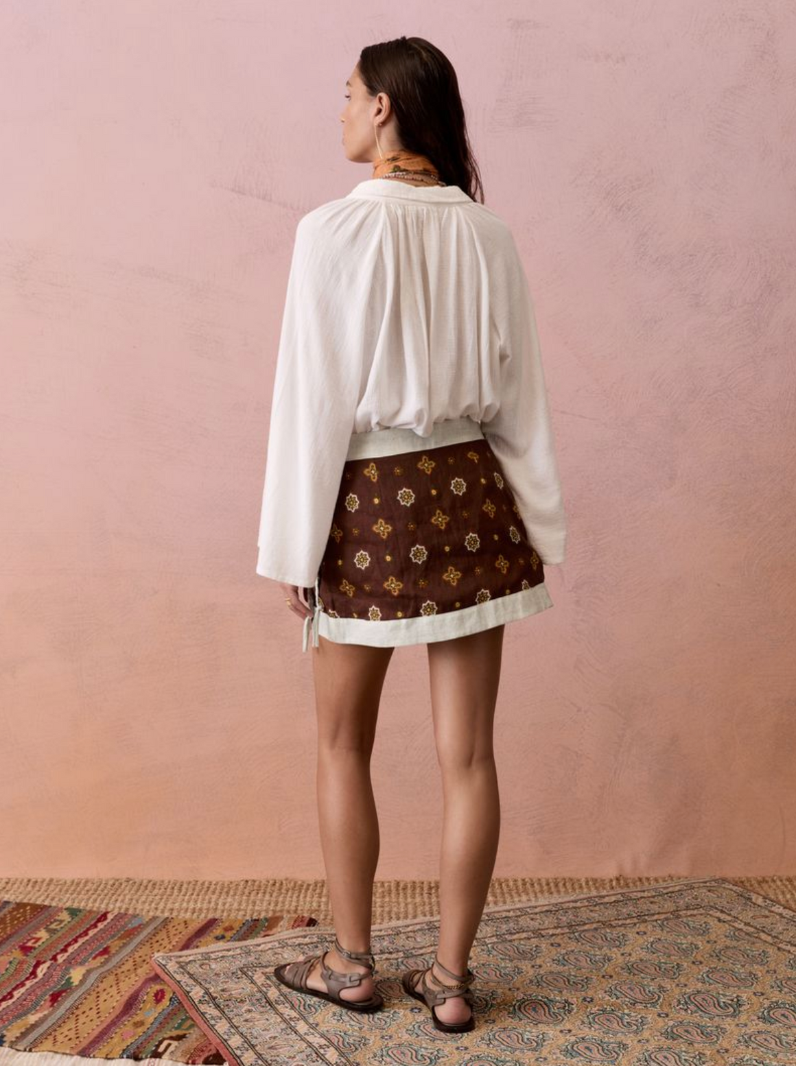Boteh Alhambra Mini Wrap Skirt - Tierra