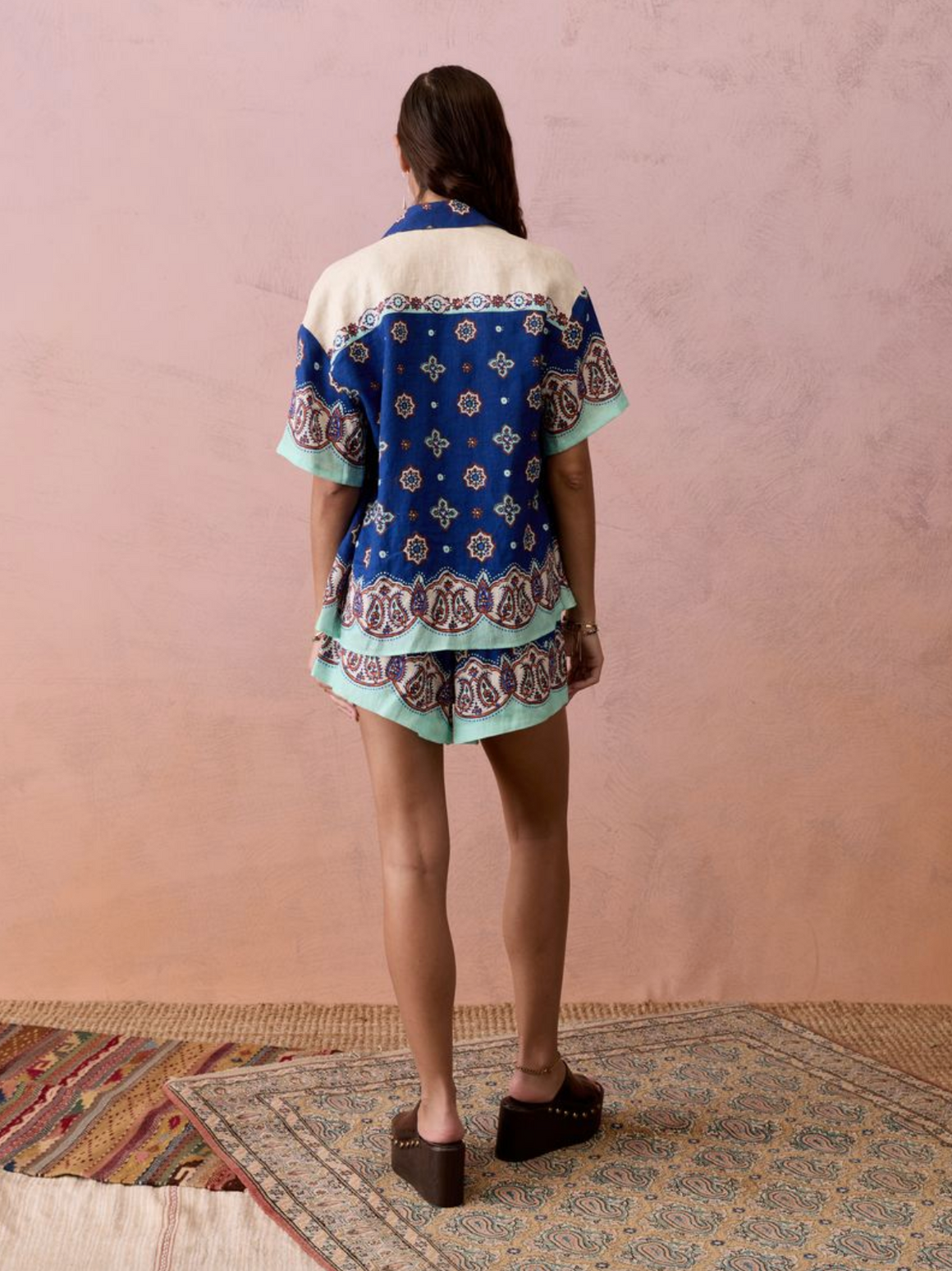 Boteh Cerulea Boy Shirt - Zaffre Blue