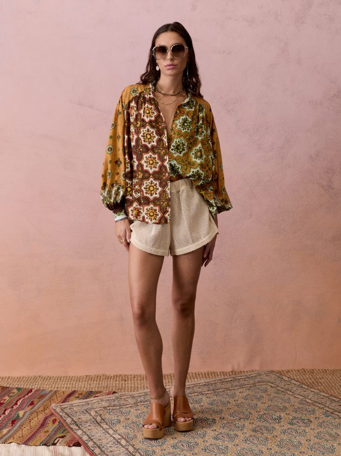 Boteh Alhambra Swing Blouse - Tierra