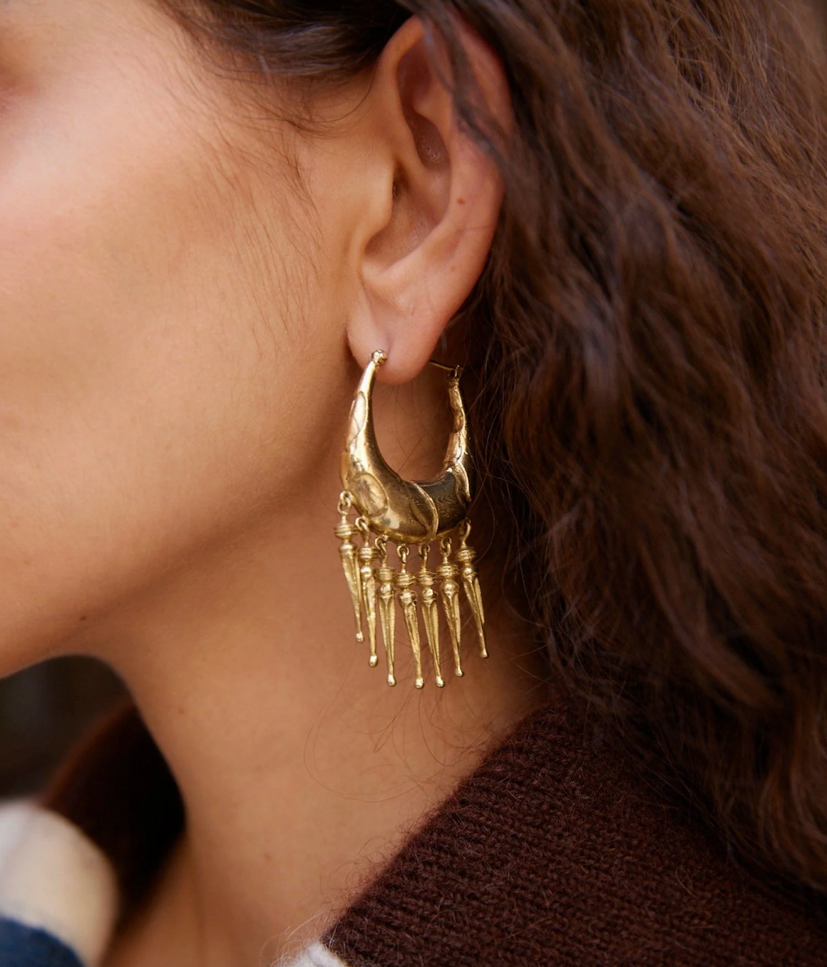 Alemais Le Jardin Spike Drop Hoop Earrings