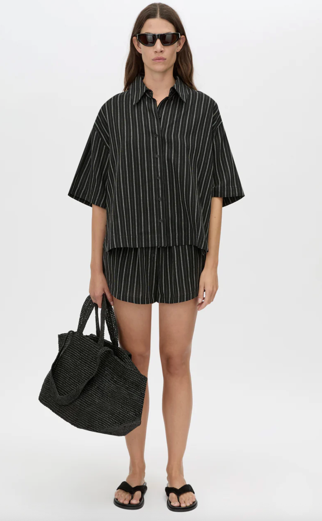 Camilla and Marc Takashi Short - Black Pinstripe