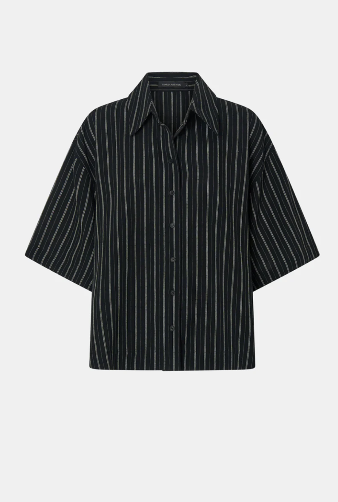 Camilla and Marc Takashi Shirt - Black Pinstripe