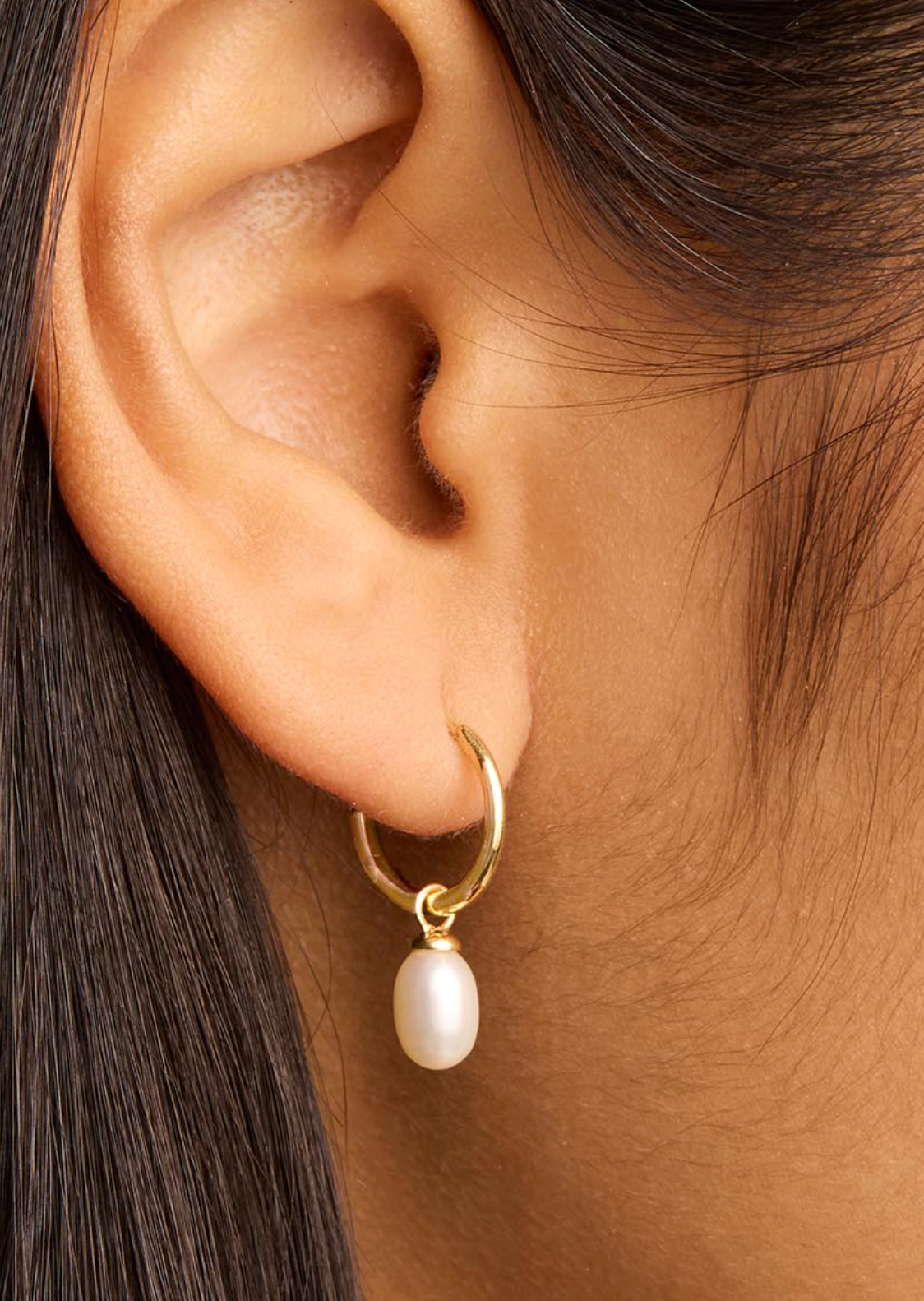 By Charlotte 18k Gold Vermeil Live in Peace Hoop Earrings