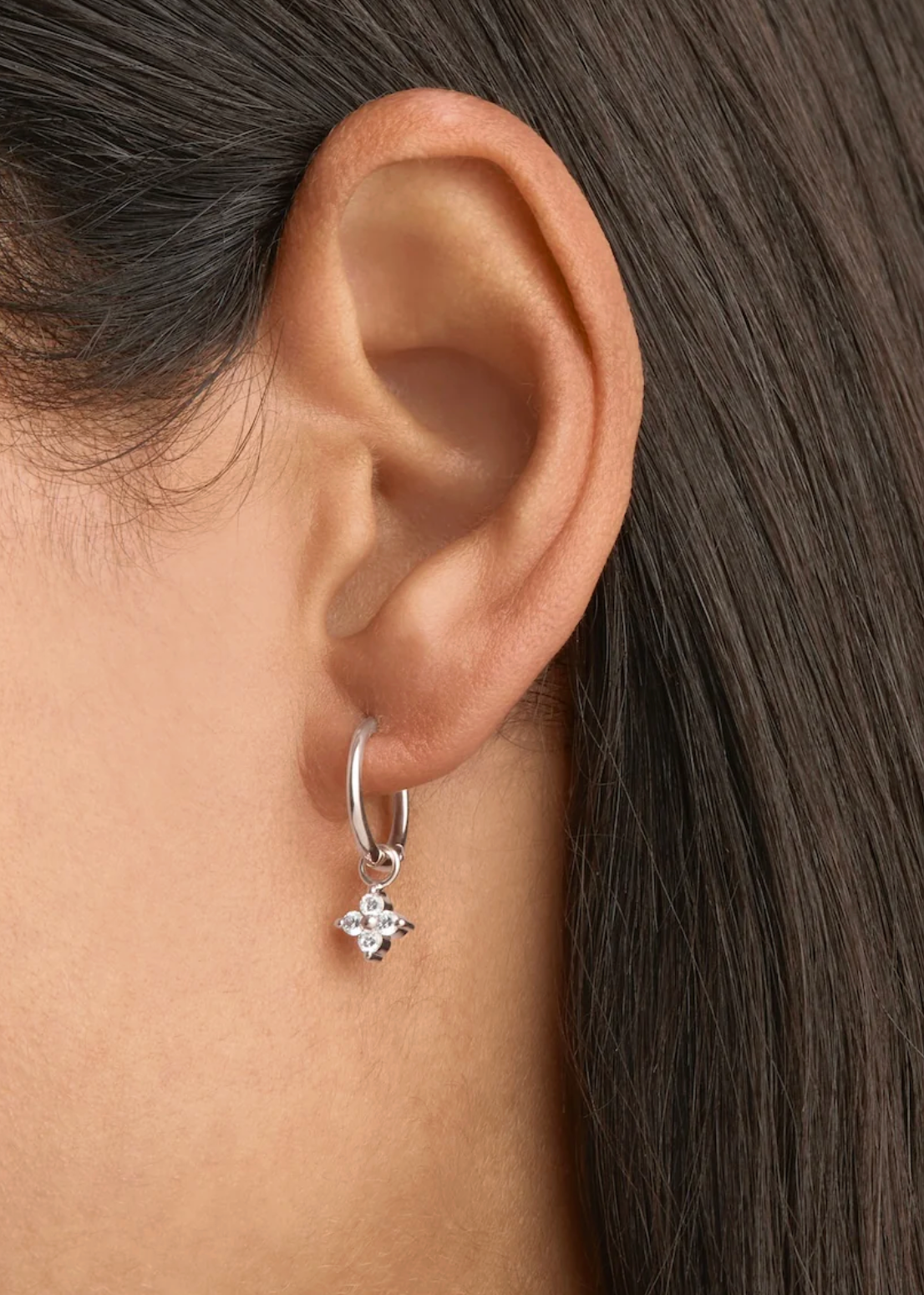 By Charlotte Sterling Silver Crystal Bloom Hoops