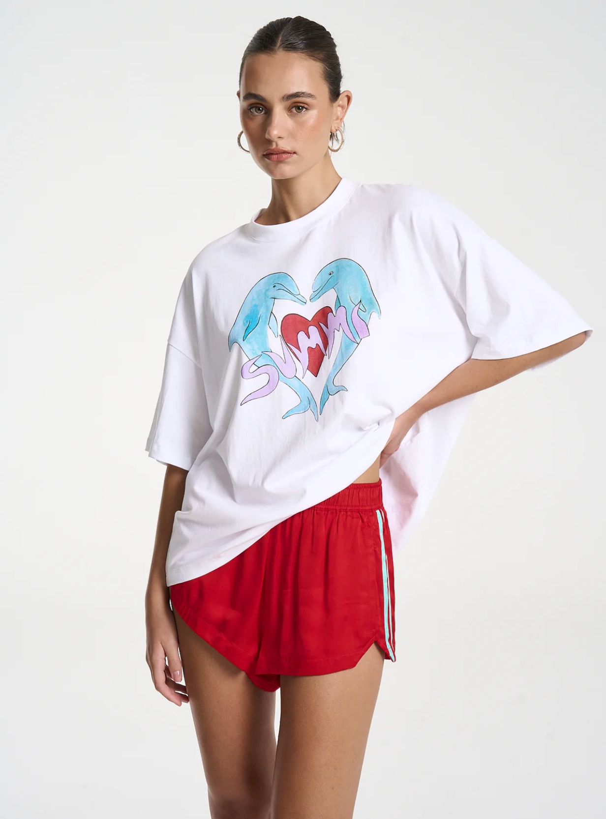 Summi Summi I heart Dolphin Tee - white Troppo