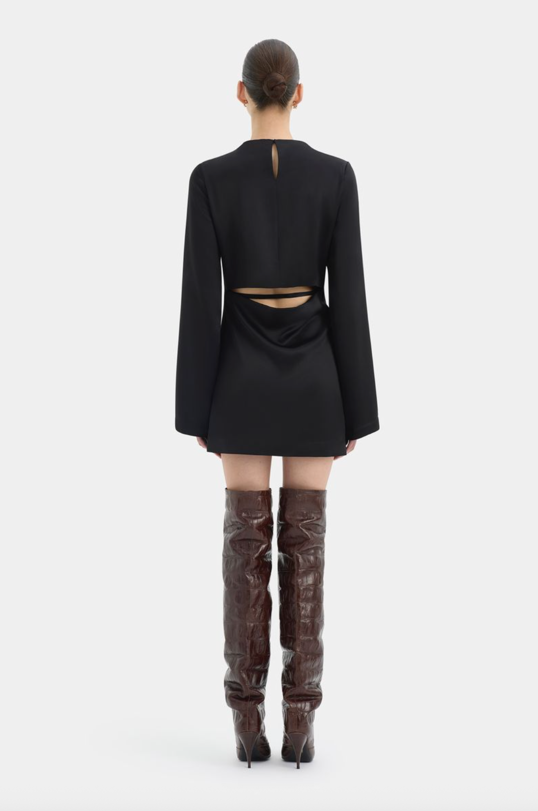 SIR. Yasmine Long Sleeve Mini Dress - Black