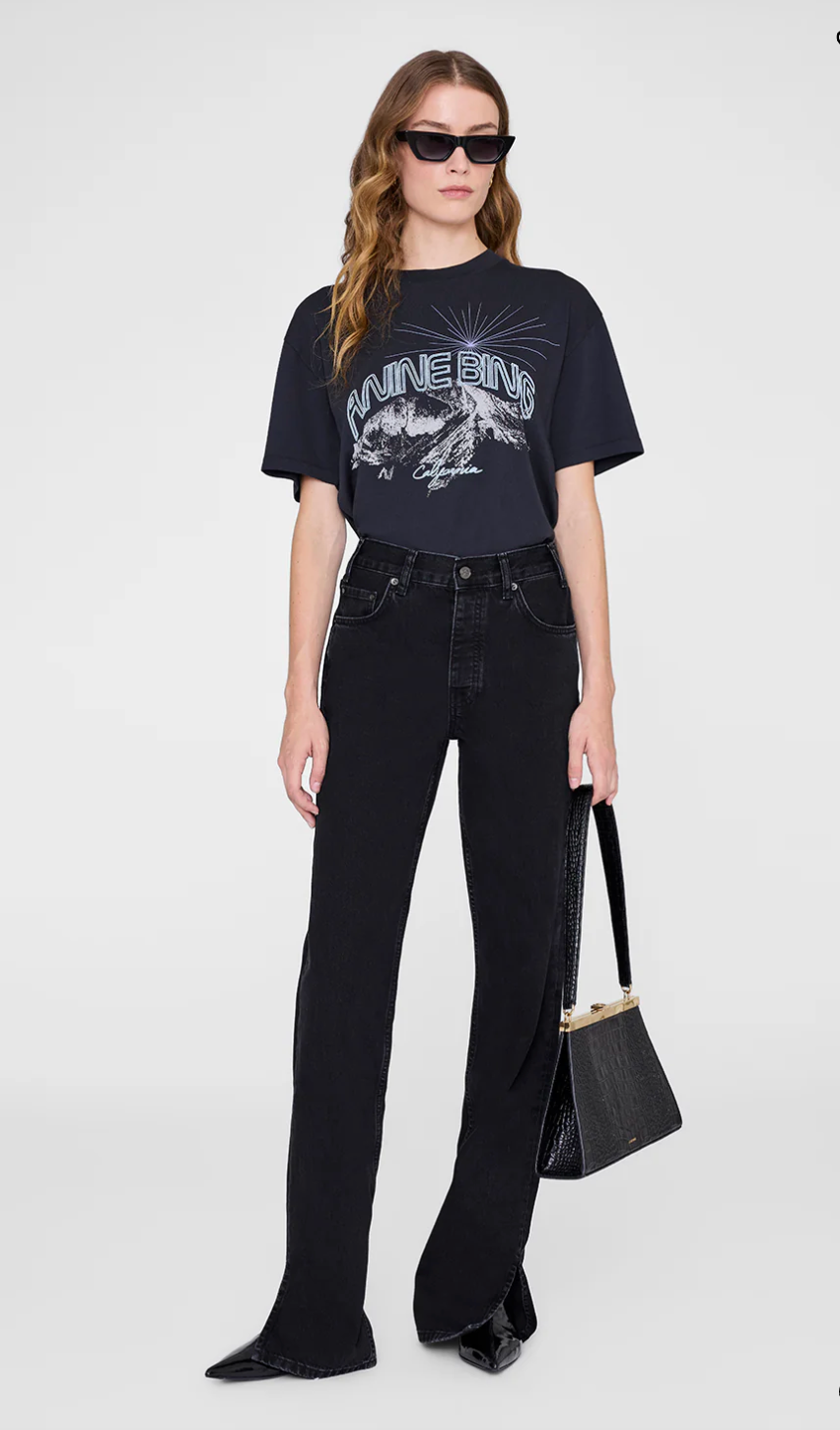 Anine Bing Walker Tee California - Vintage Black