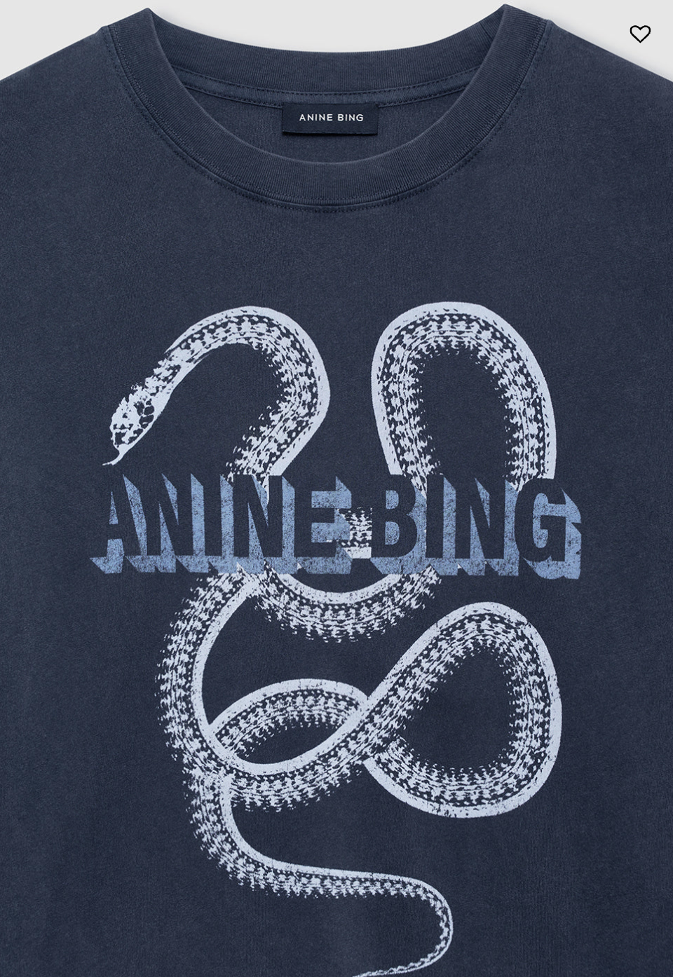 Anine Bing Lili Tee Snake - Washed Black