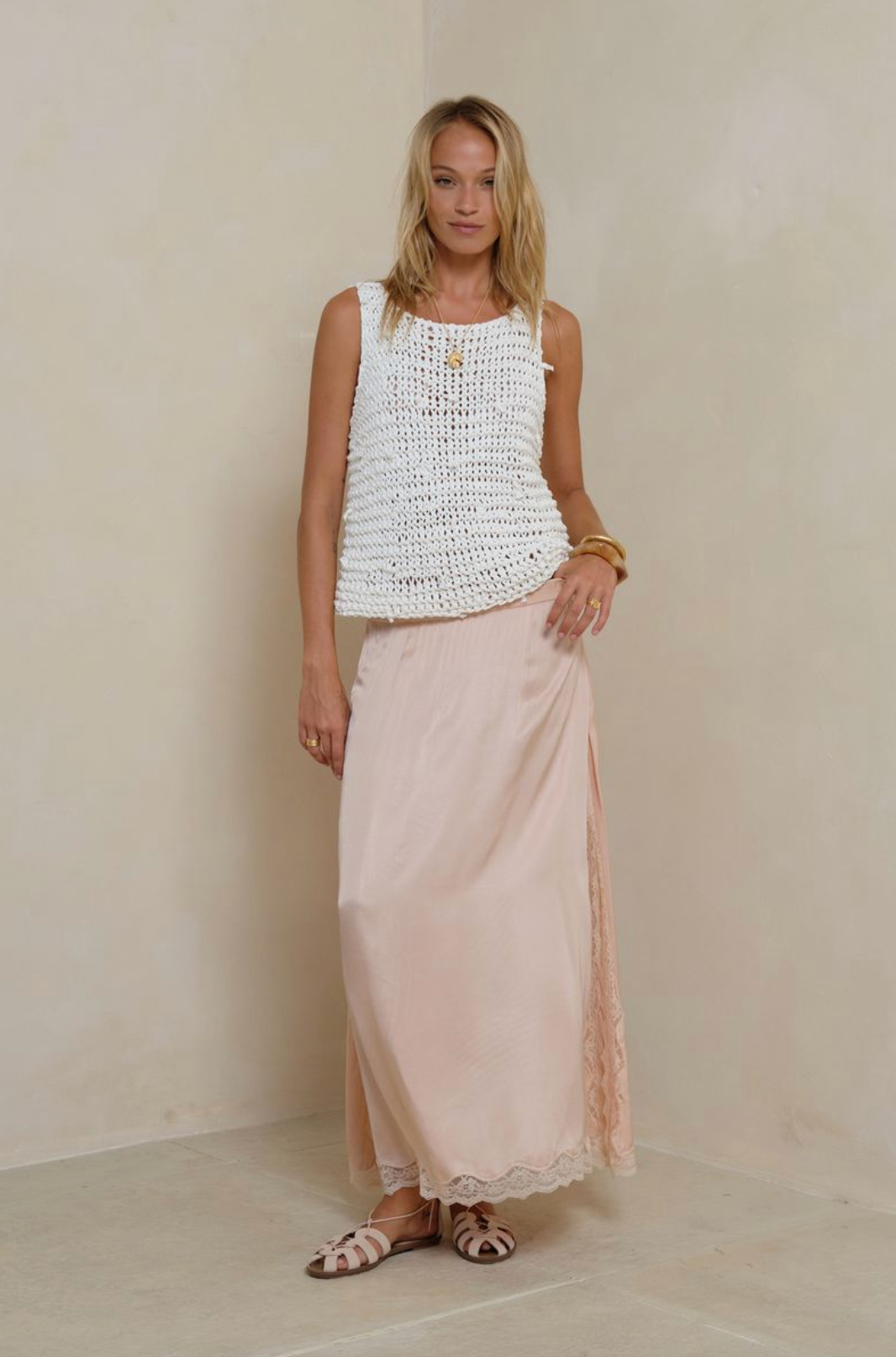 Lilya Patti Lace Skirt - Rose Quartz