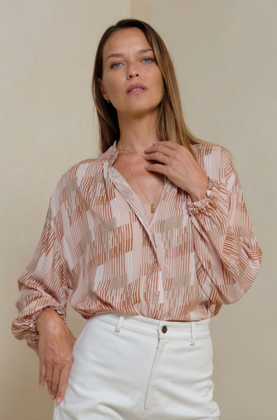 Lilya Solace Shirt - Utopia Print Sunset