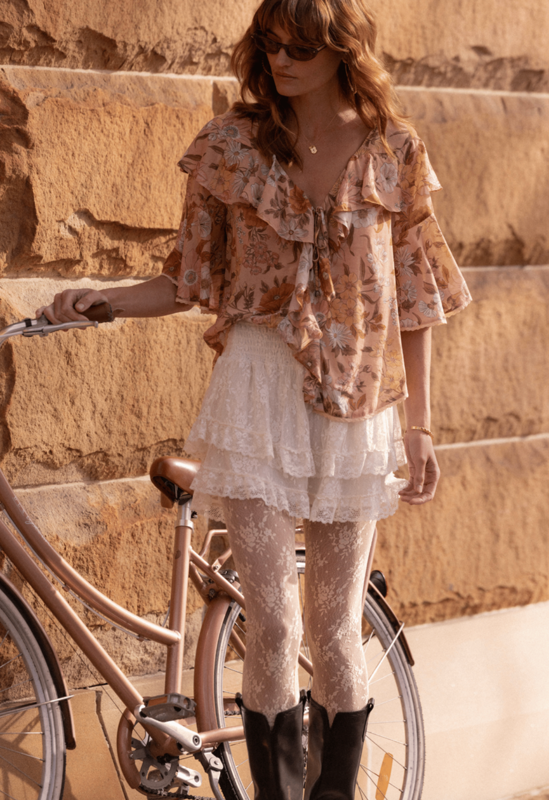 Spell Labyrinth Lace Mini Skirt - Cloud Cream