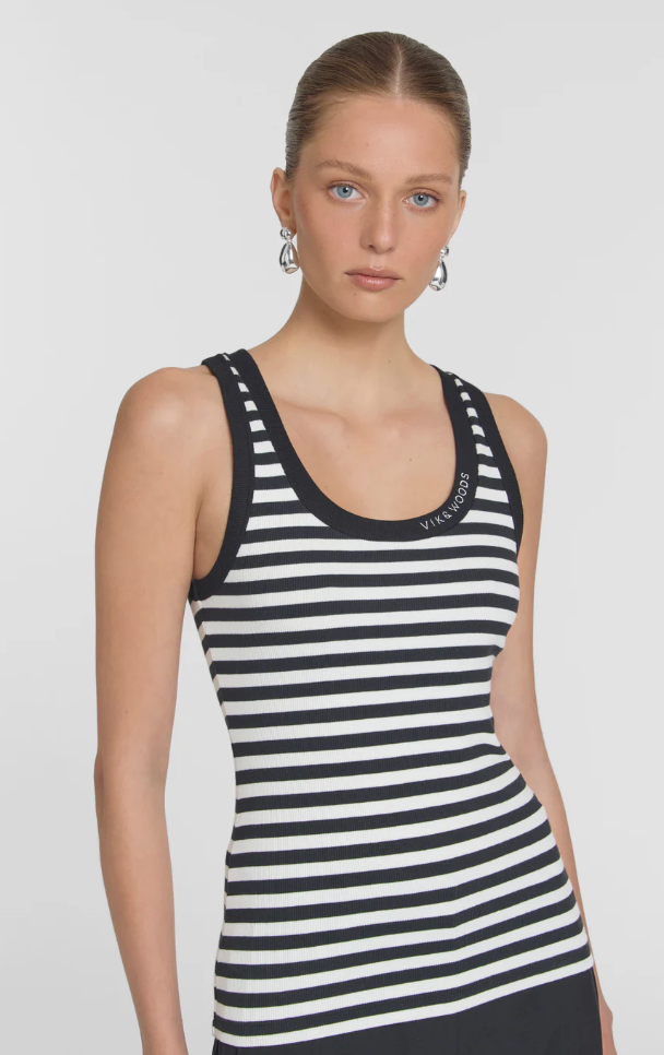 Viktoria & Woods Tank - Black/Ivory Stripe