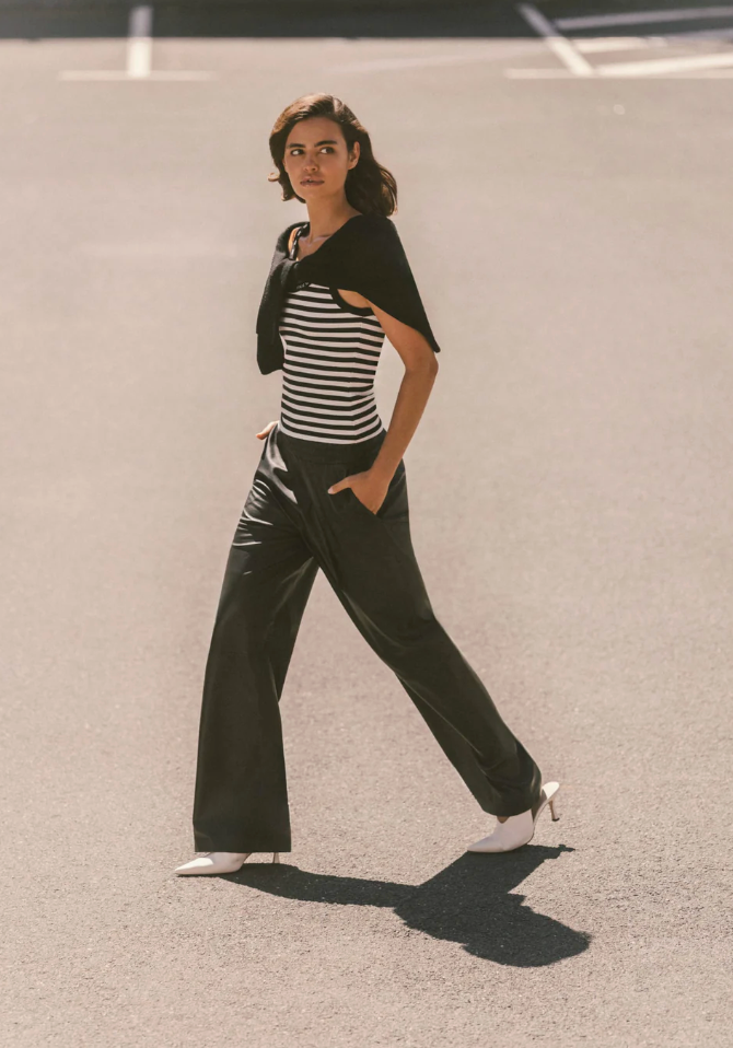 Viktoria & Woods Tank - Black/Ivory Stripe