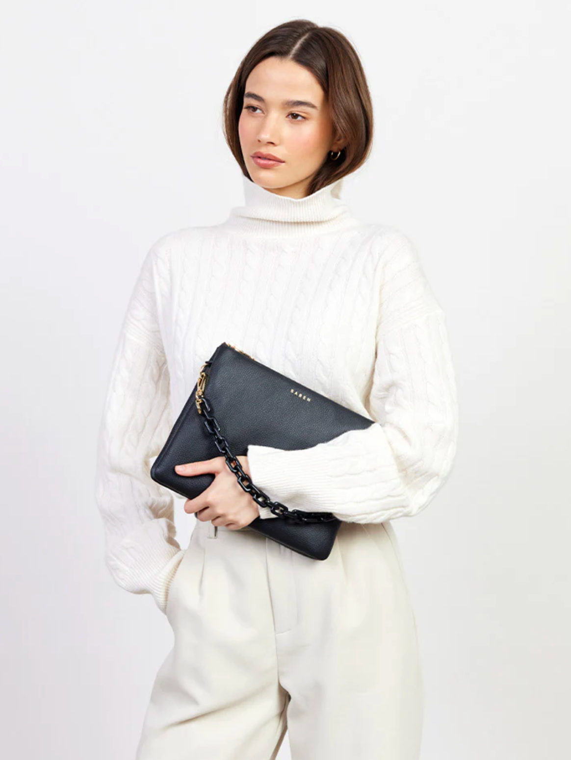 Saben Matilda Crossbody - Black + Tonal Chain