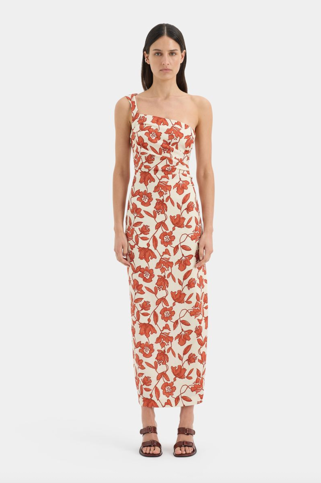 SIR. Chloe One Shoulder Midi Dress - Tuileries