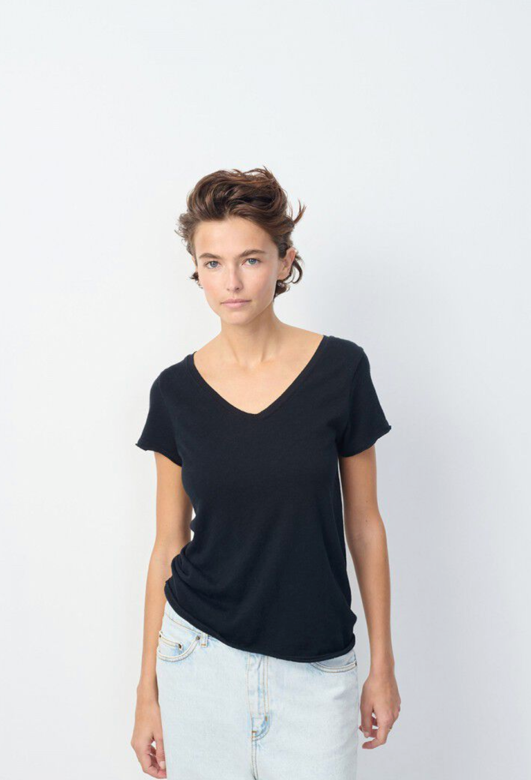 American Vintage Womens Slub T-Shirt Sonoma - Black