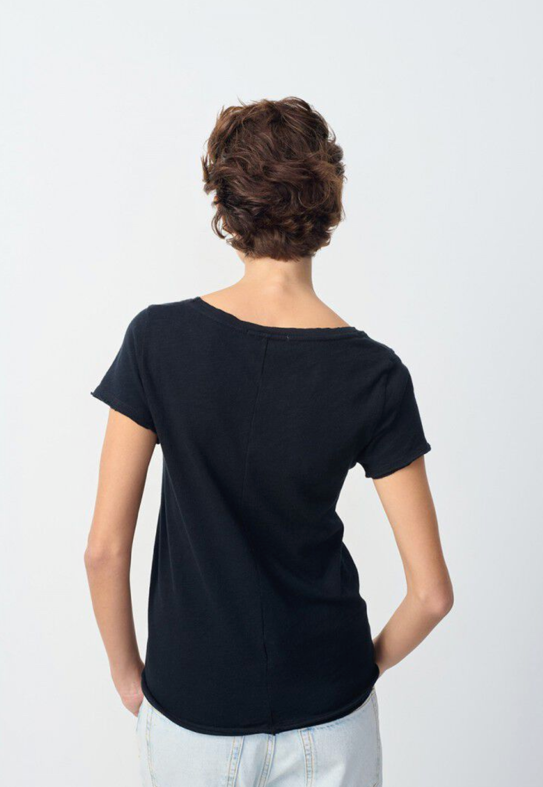 American Vintage Womens Slub T-Shirt Sonoma - Black