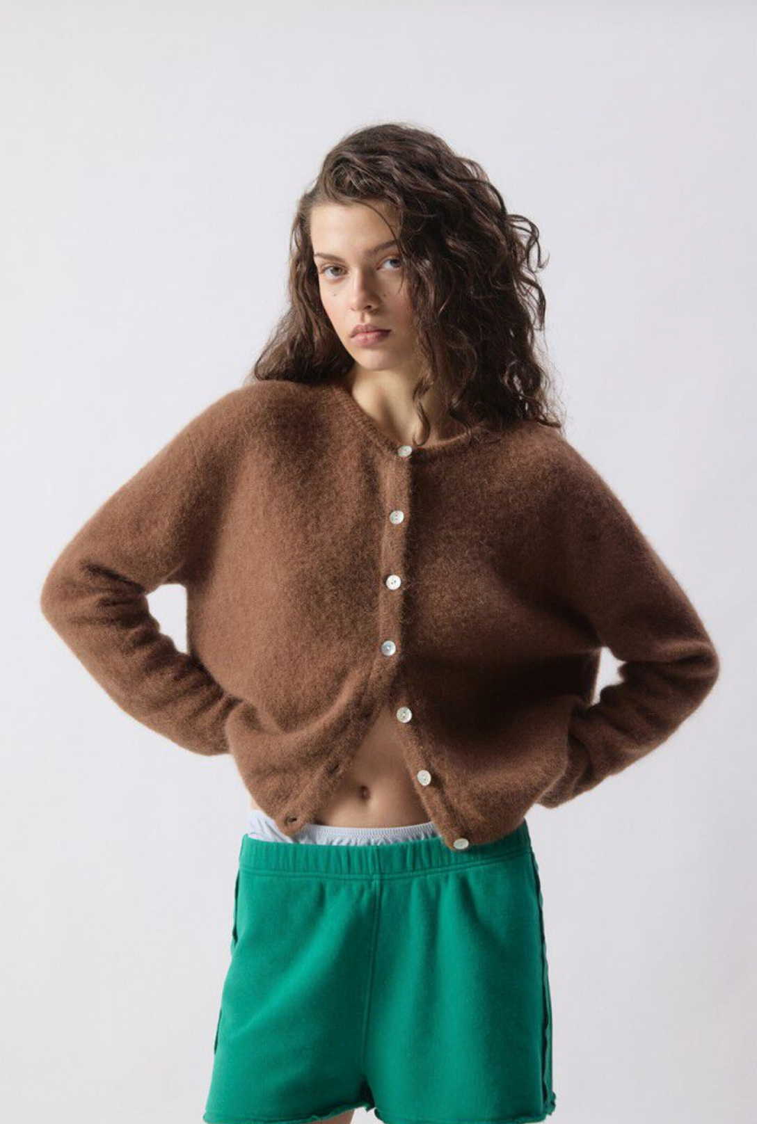 American Vintage Womens Cardigan Vitow - Coffee Melange