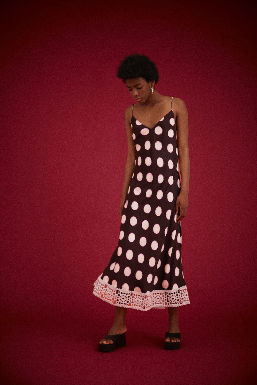 Kinga Csilla Bowie Spot Sia Slip Dress