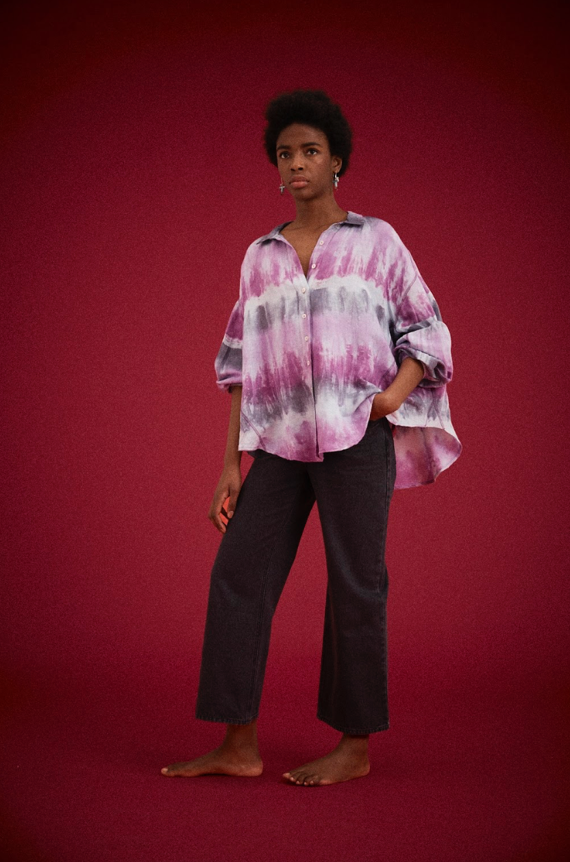 Kinga Csilla Purple Wave Chalm Shirt
