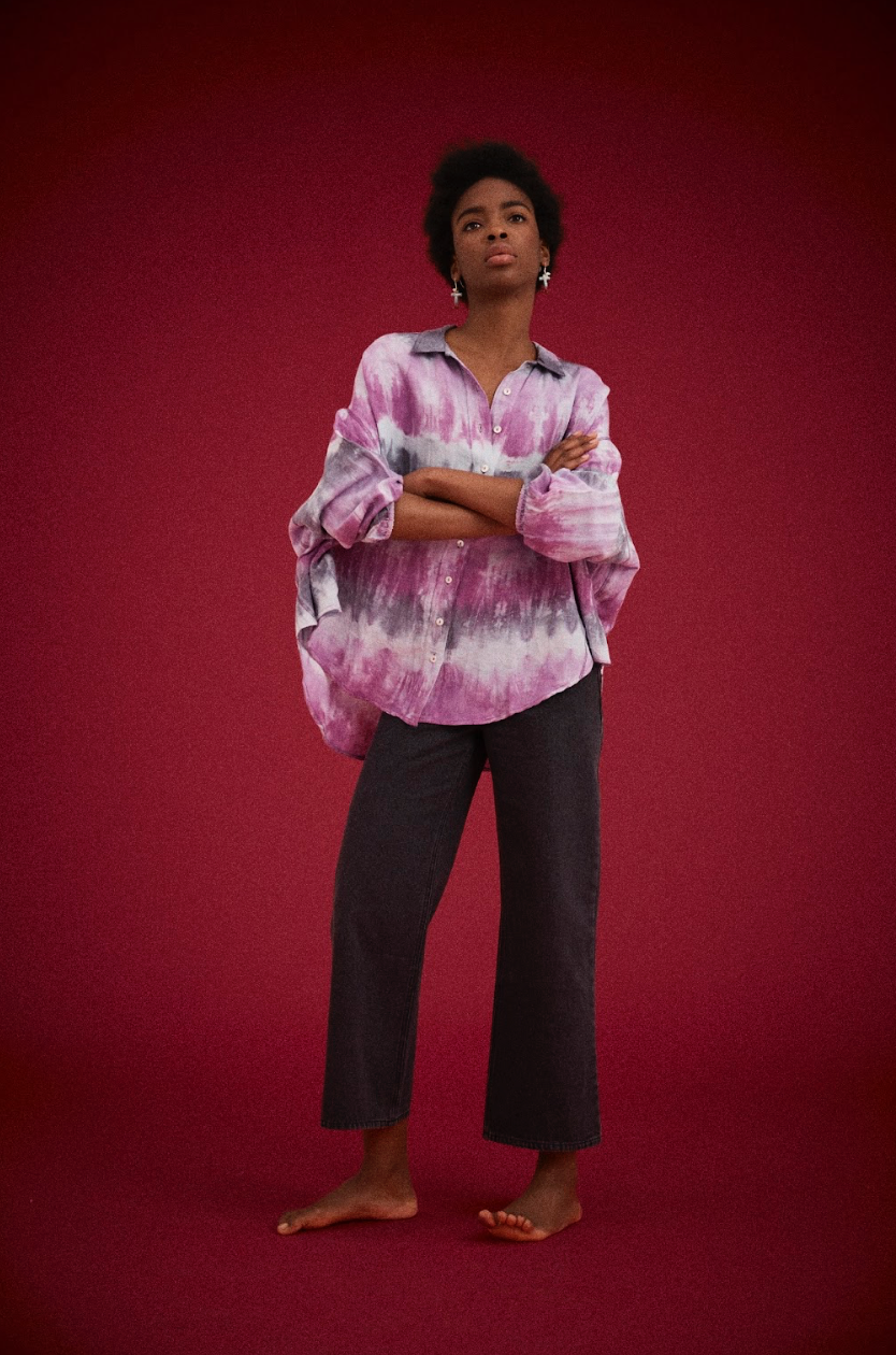 Kinga Csilla Purple Wave Chalm Shirt