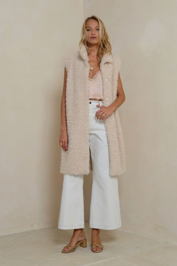 Lilya Ellen Long Vest - Ivory