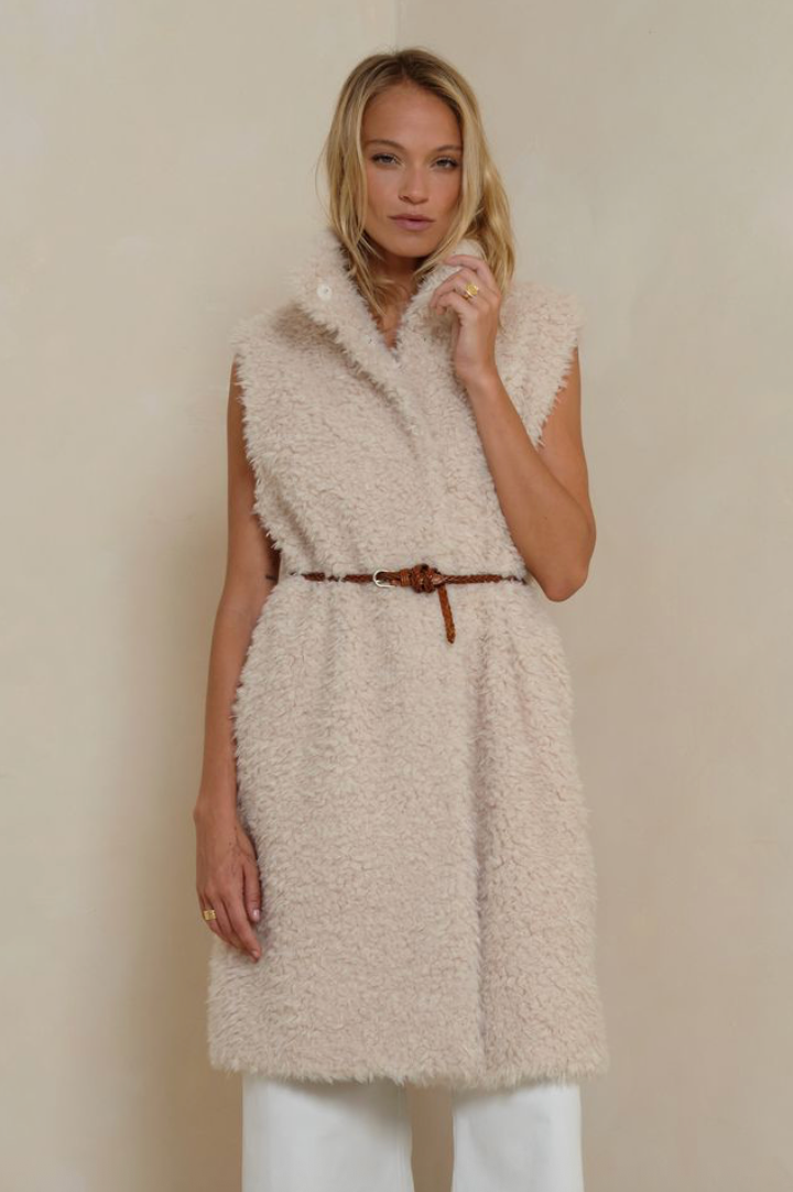 Lilya Ellen Long Vest - Ivory