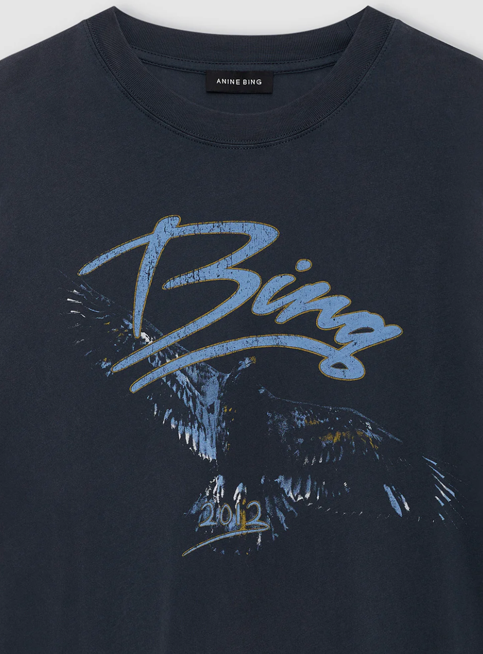 Anine Bing Kent Tee Eagle - Washed Black - Nik and She Anine Bing Kent Tee Eagle - Washed Black - Nik and She