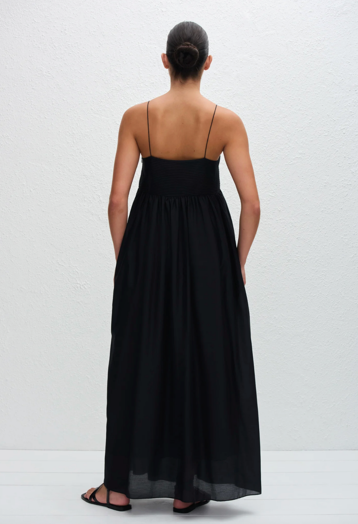 Matteau Empire Pintuck Bodice Dress - Black