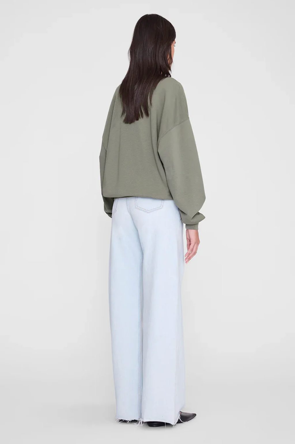 Anine Bing Miles Sweatshirt Letterman -- Sage