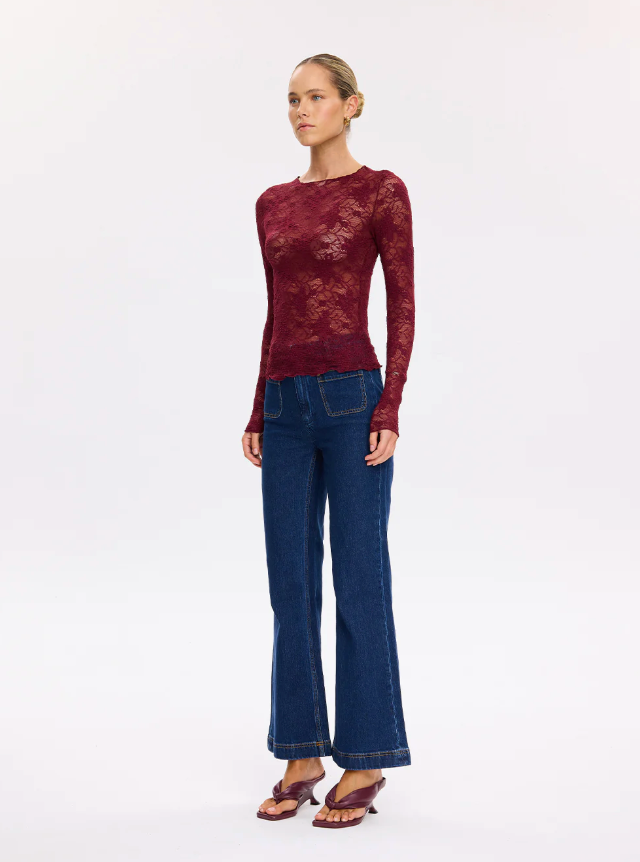 Kivari Victoria Lace Top - Plum