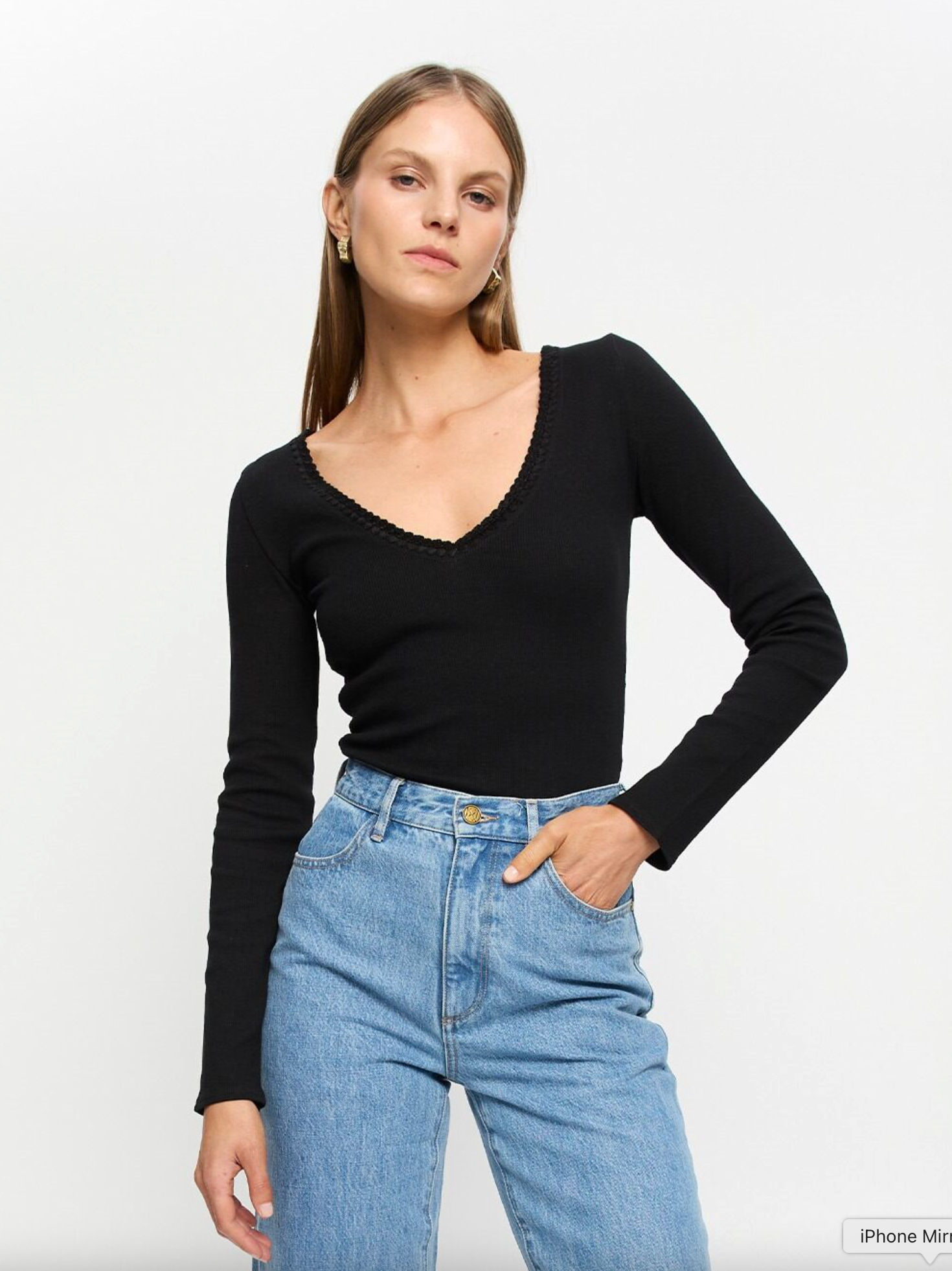 Kivari Tallulah V neck Top - Black