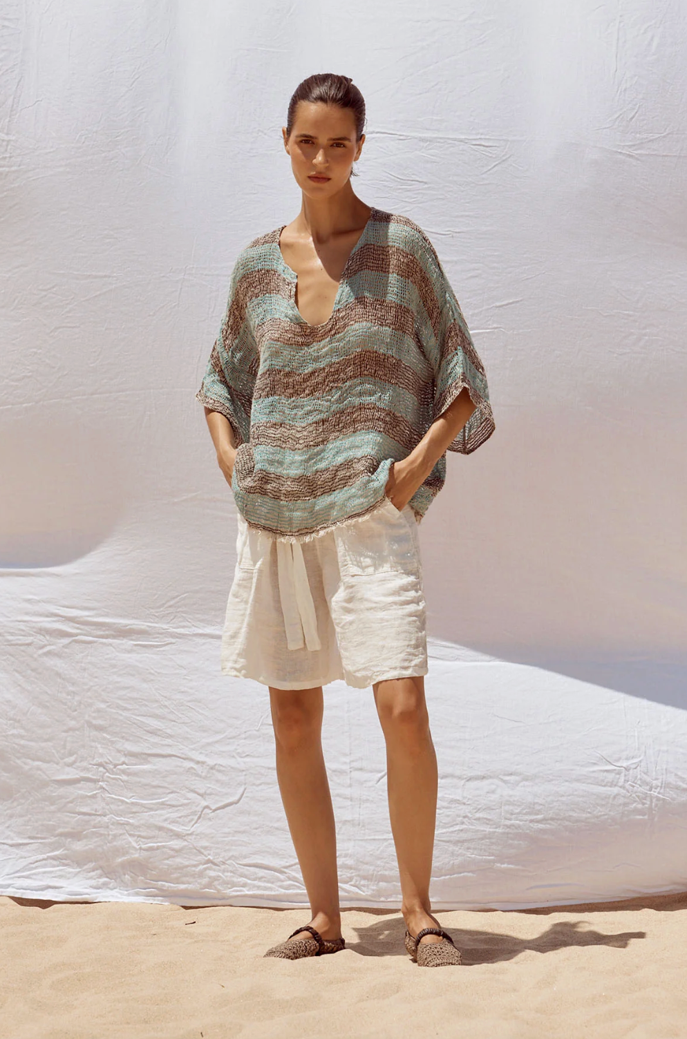 Estilo Emporio Miramare Top - Chocolate / Turquoise