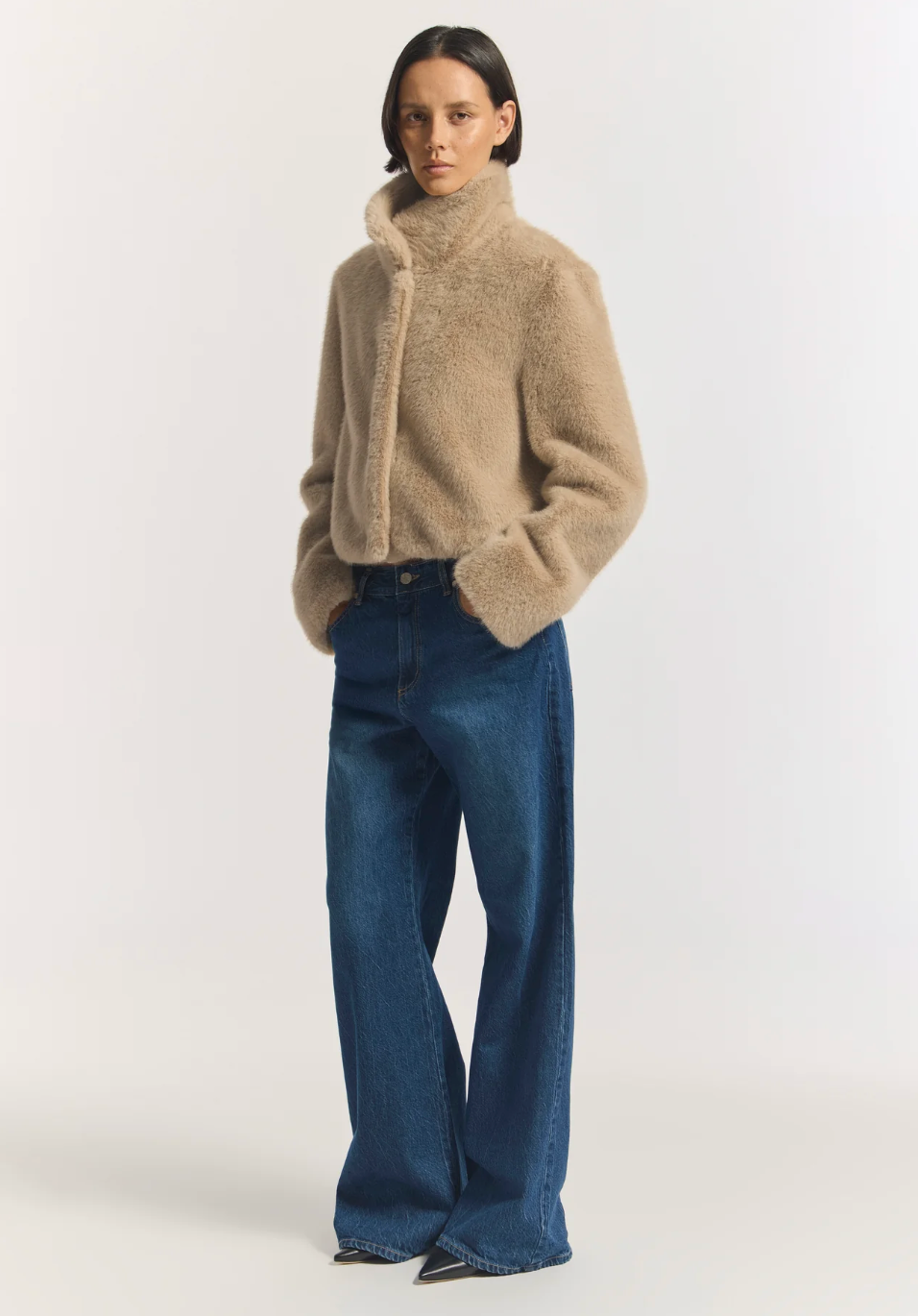 Viktoria & Woods Elvira Faux Fur Jacket - Oat