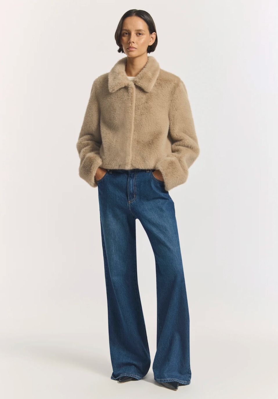 Viktoria & Woods Elvira Faux Fur Jacket - Oat